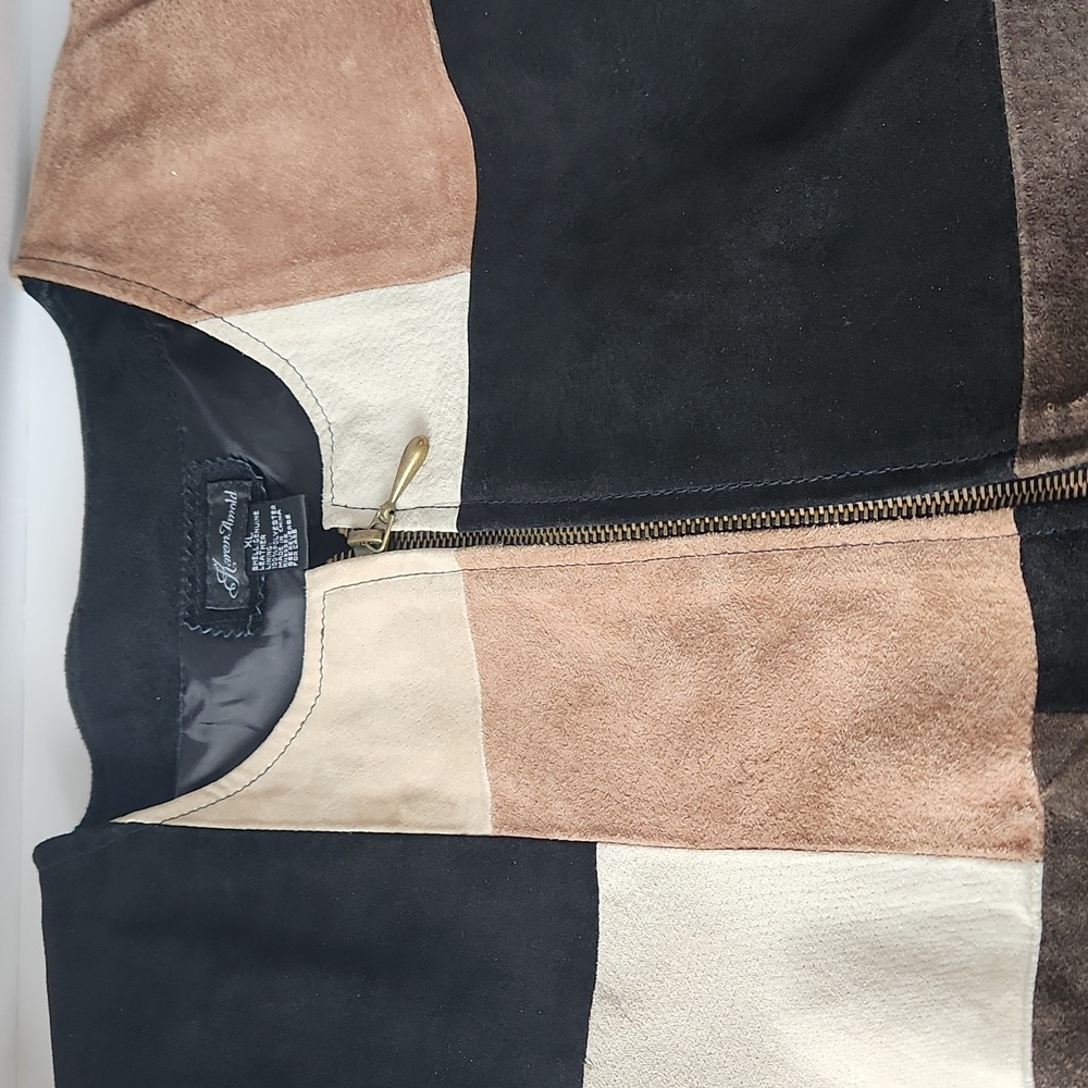 Vintage Karen Arnold Leather Patchwork Zip Up Jacket Size XL - Picture 12 of 14